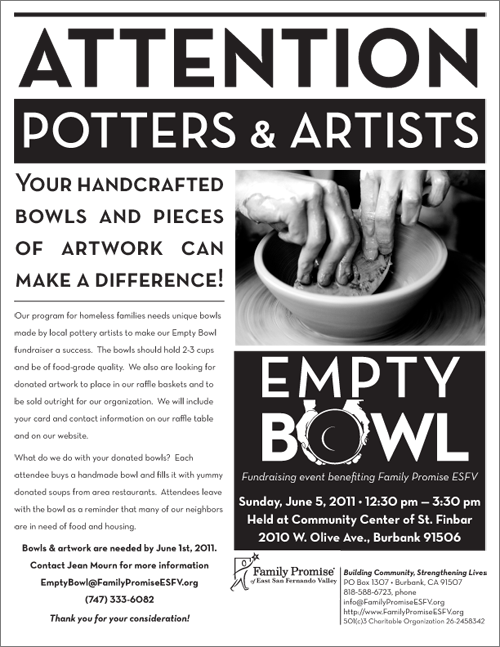 Empty Bowl Potters Flyer